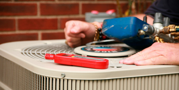 Close-up of HVAC system installation